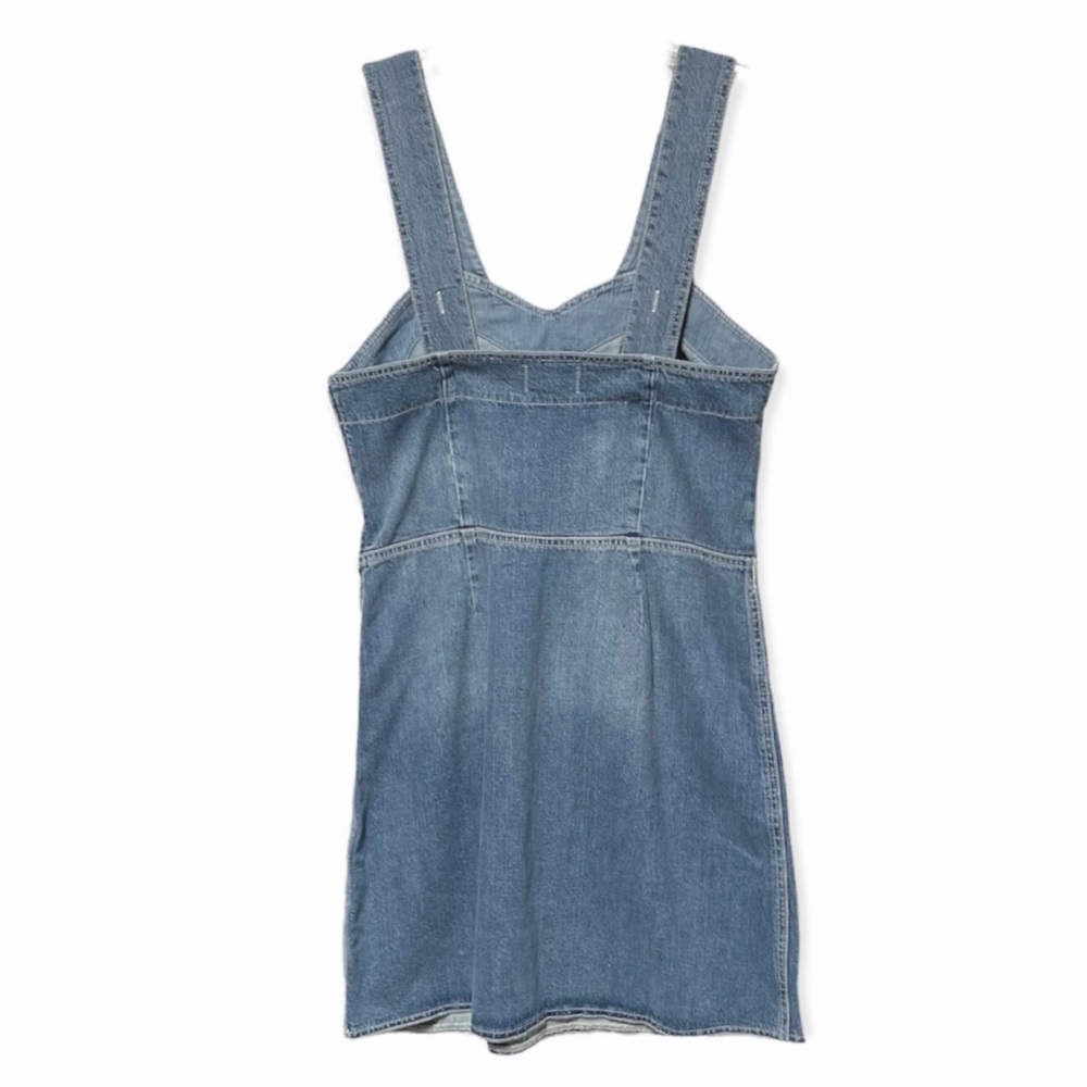 Paige Tula Lace Up Sleeveless Denim Dress - Picture 3 of 9